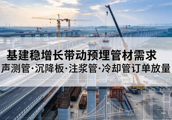贺兰基建稳增长带动预埋监测管材需求，声测管、沉降板、注浆管订单持续放量